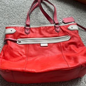 Orange leather Coach purse